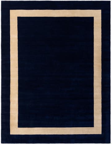 Cobalt Blue Jill Zarin Border Wool Rug