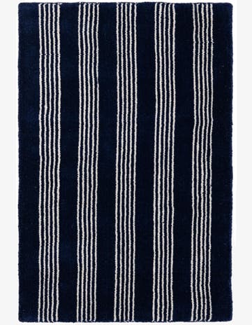 Cobalt Blue Jill Zarin Striped Wool Rug