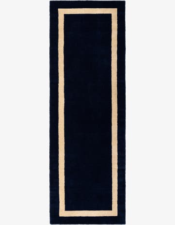 Cobalt Blue Jill Zarin Border Wool Runner Rug