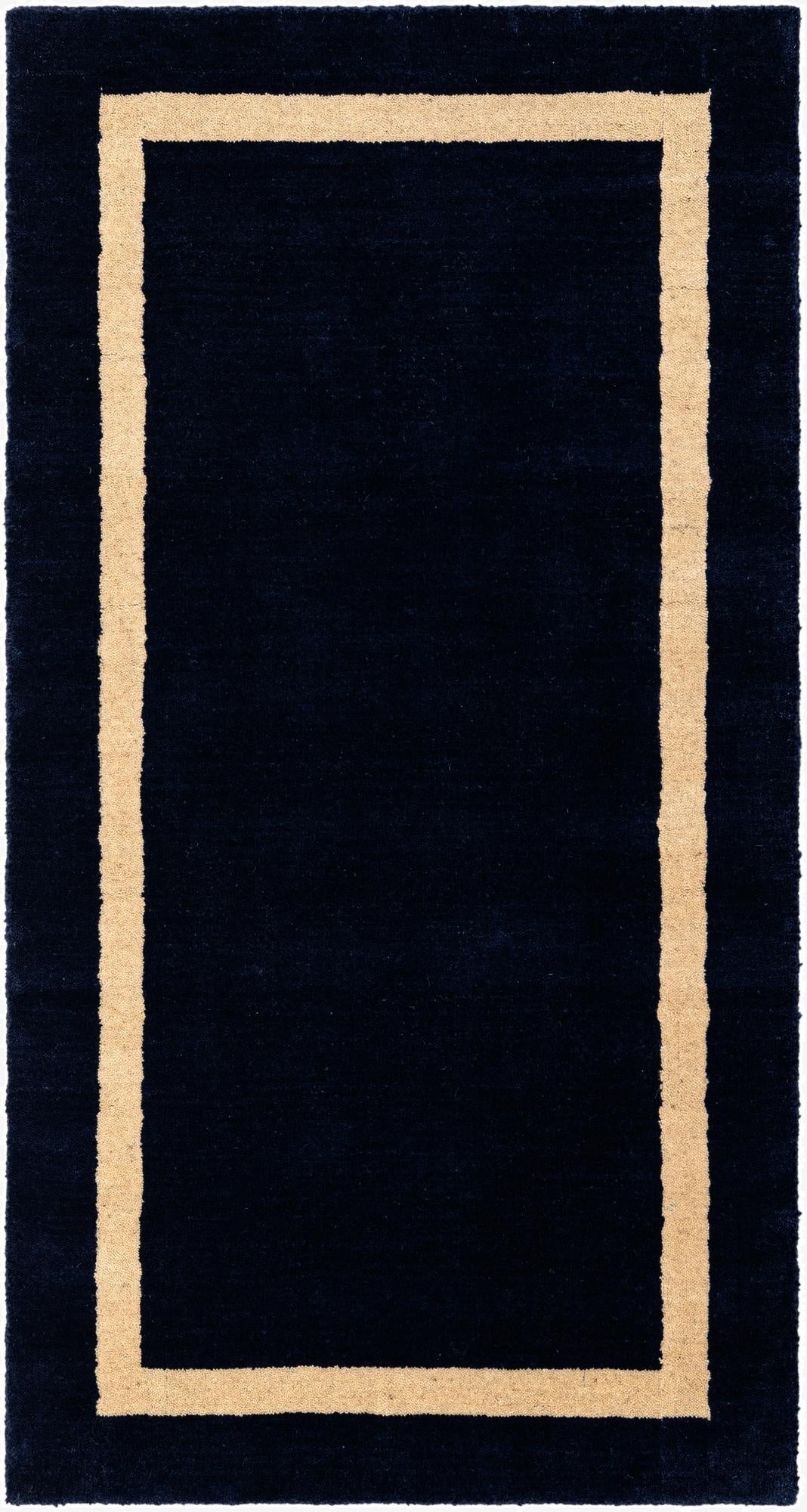 2' x 4' 1 Jill Zarin Border Wool Runner Rug