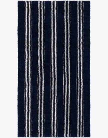 Cobalt Blue Jill Zarin Striped Wool Runner Rug