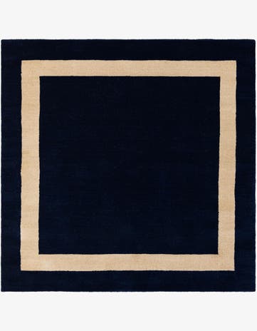 Cobalt Blue Jill Zarin Border Wool Square Rug