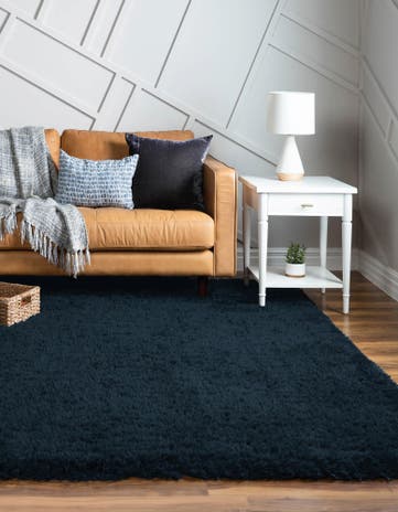 Cobalt Infinity Shag Square Rug
