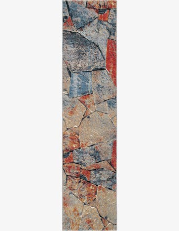 2' x 8' Cobblestone · Geometric Outdoor Rug, multi