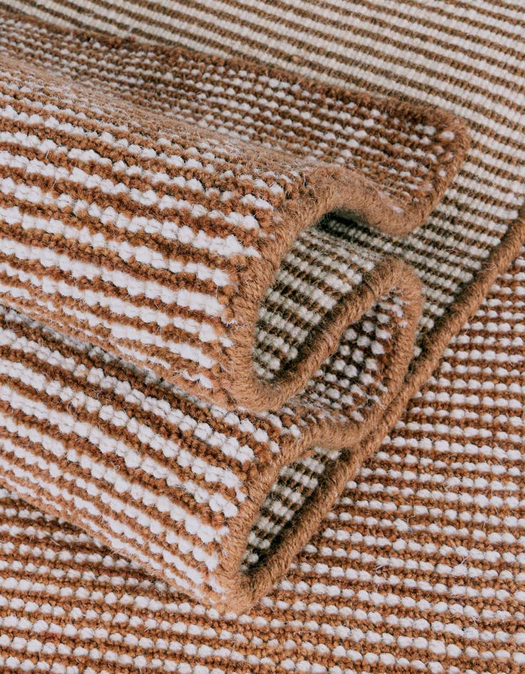 Detail image of Custom Cocoa Bean Brown Hand Woven Jill Zarin English Manor Wool Rug
