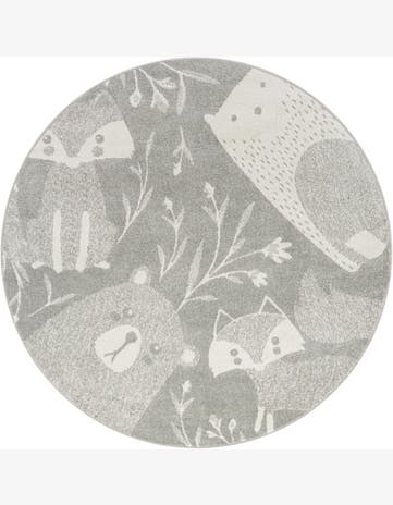 6' x 6' Colgan · Floral / botanical rug, gray