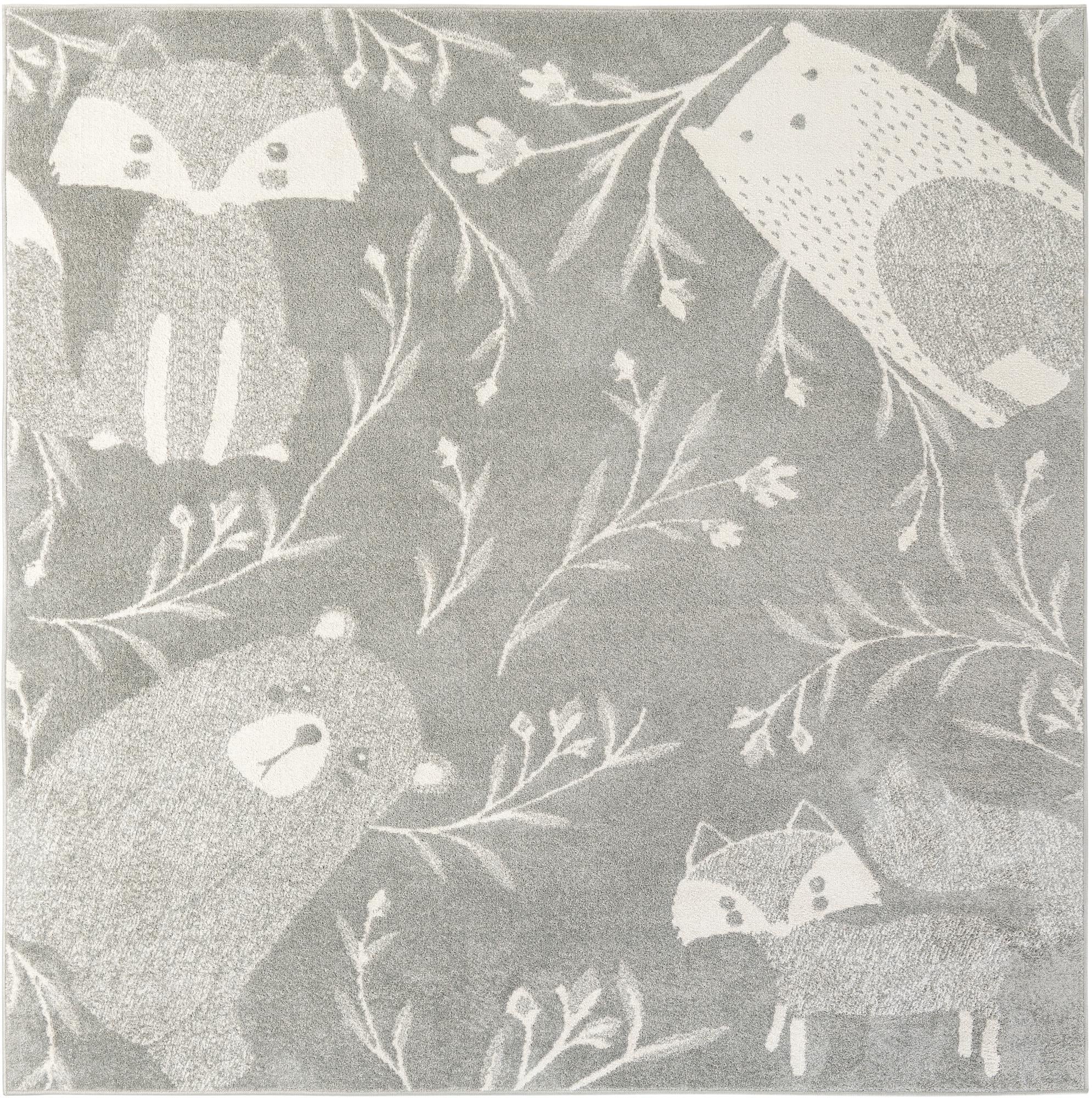 Colgan · Floral / botanical rug, gray