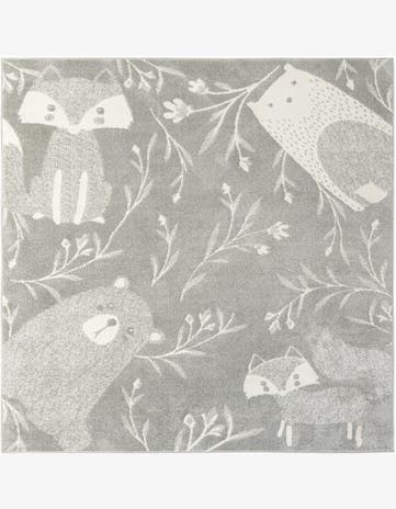 Colgan · Floral / botanical rug, gray