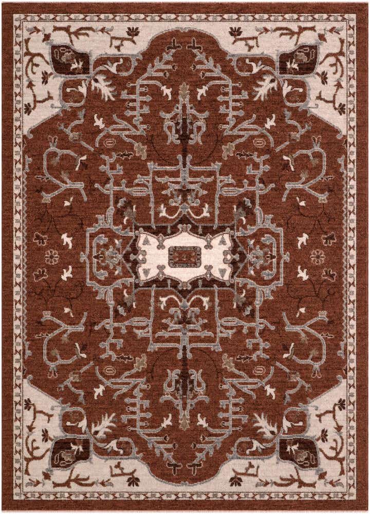 9' x 12' 6 Colter · Border rug, terracotta rust red