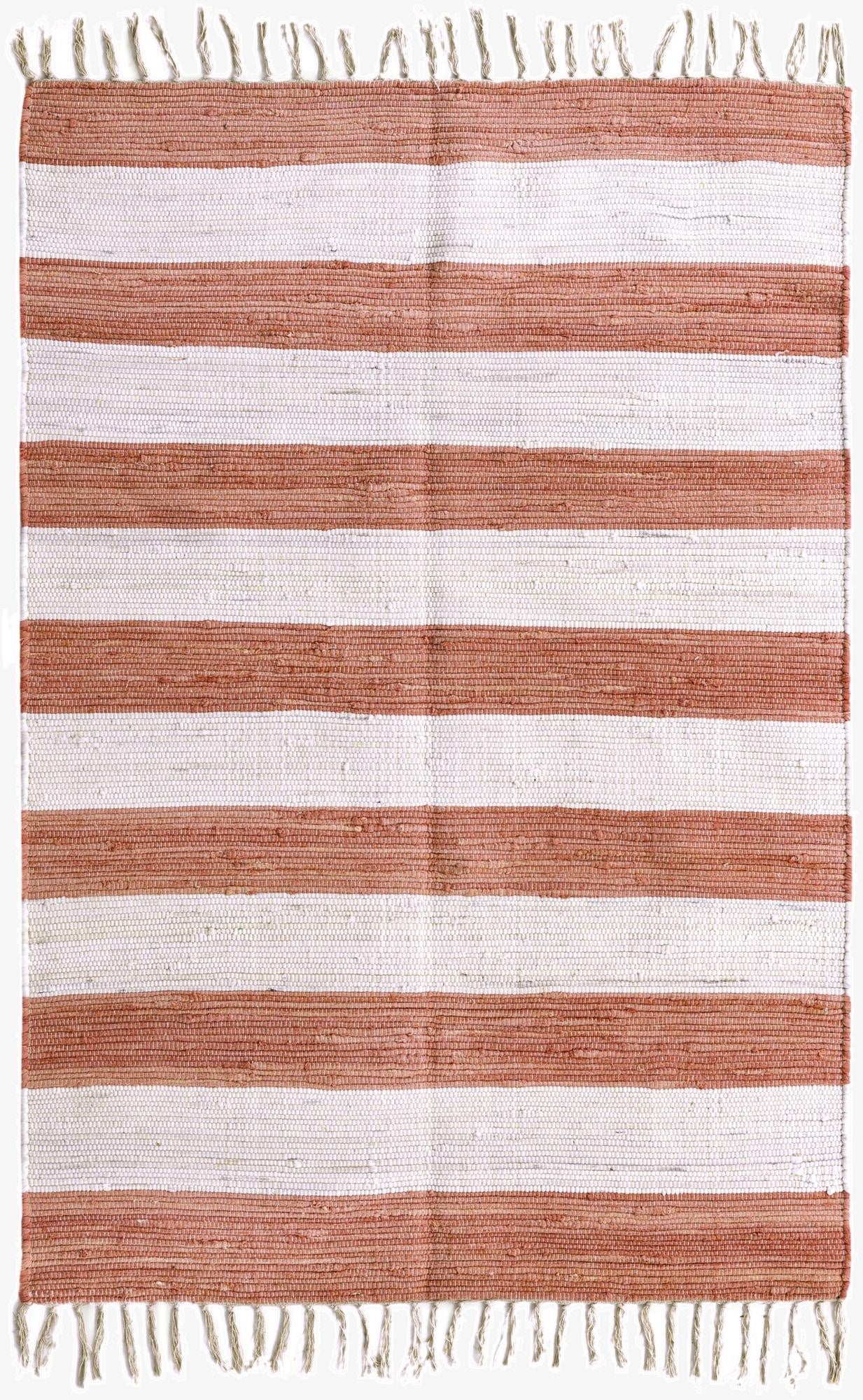 4' 1 x 6' 1  Hand Woven Chindi Rag Rug