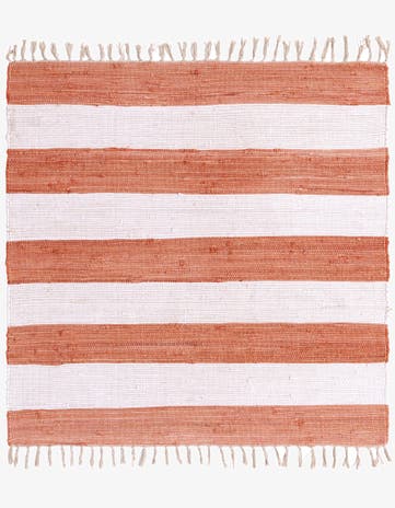 5' 1 x 5' 1 Hand Woven Chindi Rag Square Rug