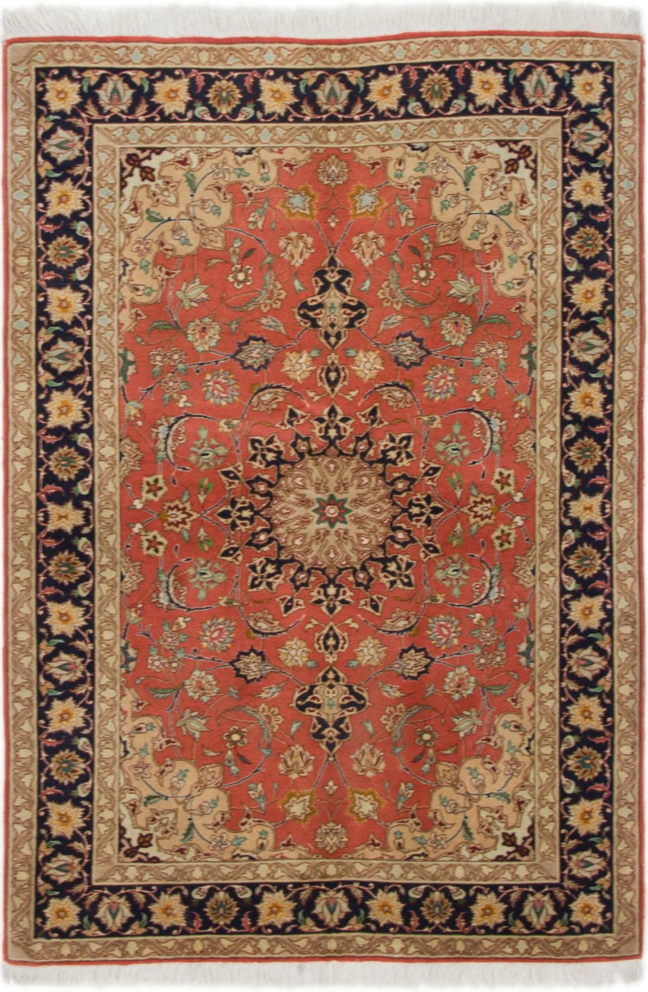 3' 5 x 5' Hand Knotted Isfahan Persian Rug