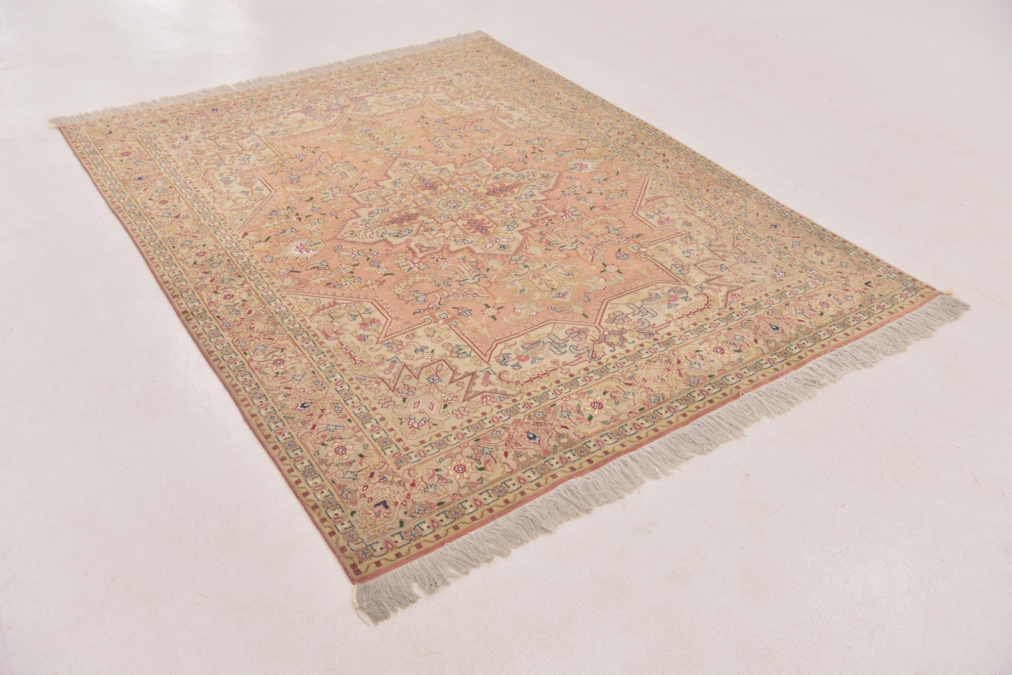5' 1 x 6' 7 Hand Knotted Tabriz Persian Rug