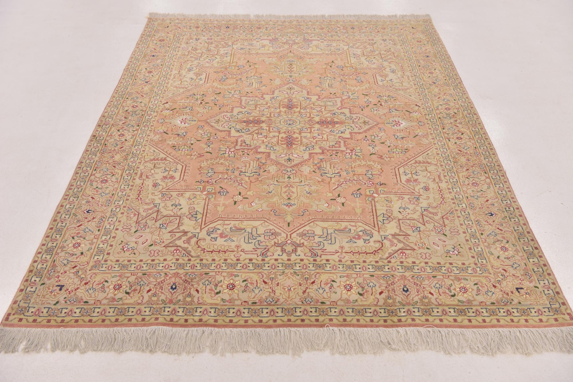 5' 1 x 6' 7 Hand Knotted Tabriz Persian Rug