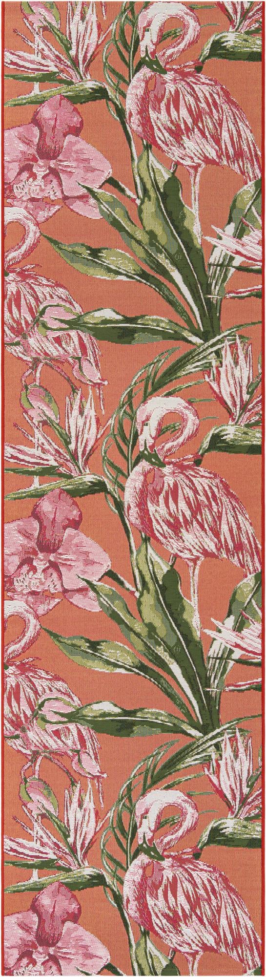 2' 7 x 10' Easy-Clean Botanical Indoor / Outdoor Runner Rug