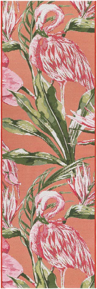 Detail image of 2' x 6' Easy-Clean Botanical Indoor / Outdoor Runner Rug