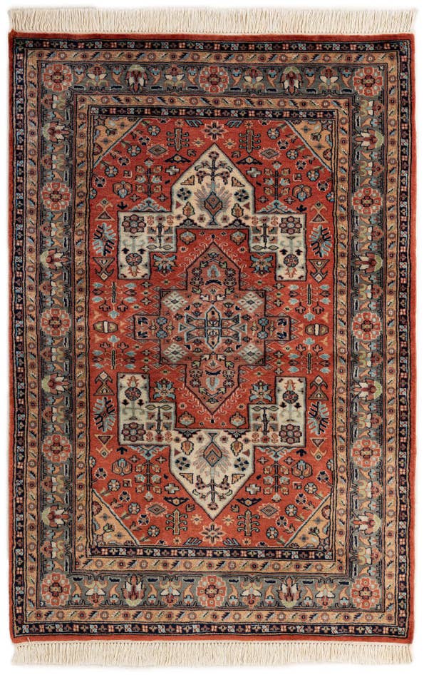 Detail image of 4' 4 x 6' 5 Hand Knotted Bokhara Oriental Wool Rug