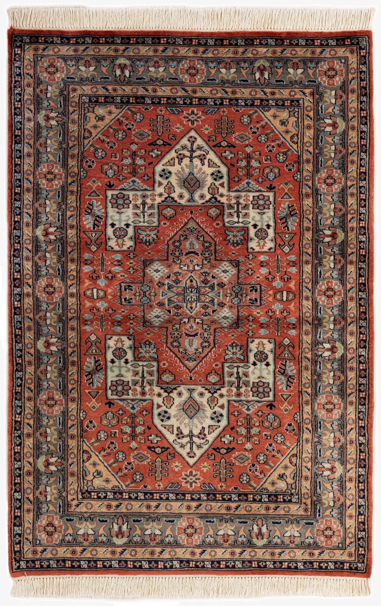 4' 4 x 6' 5  Hand Knotted Bokhara Oriental Wool Rug