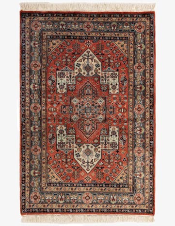 4' 4 x 6' 5 Hand Knotted Bokhara Oriental Wool Rug