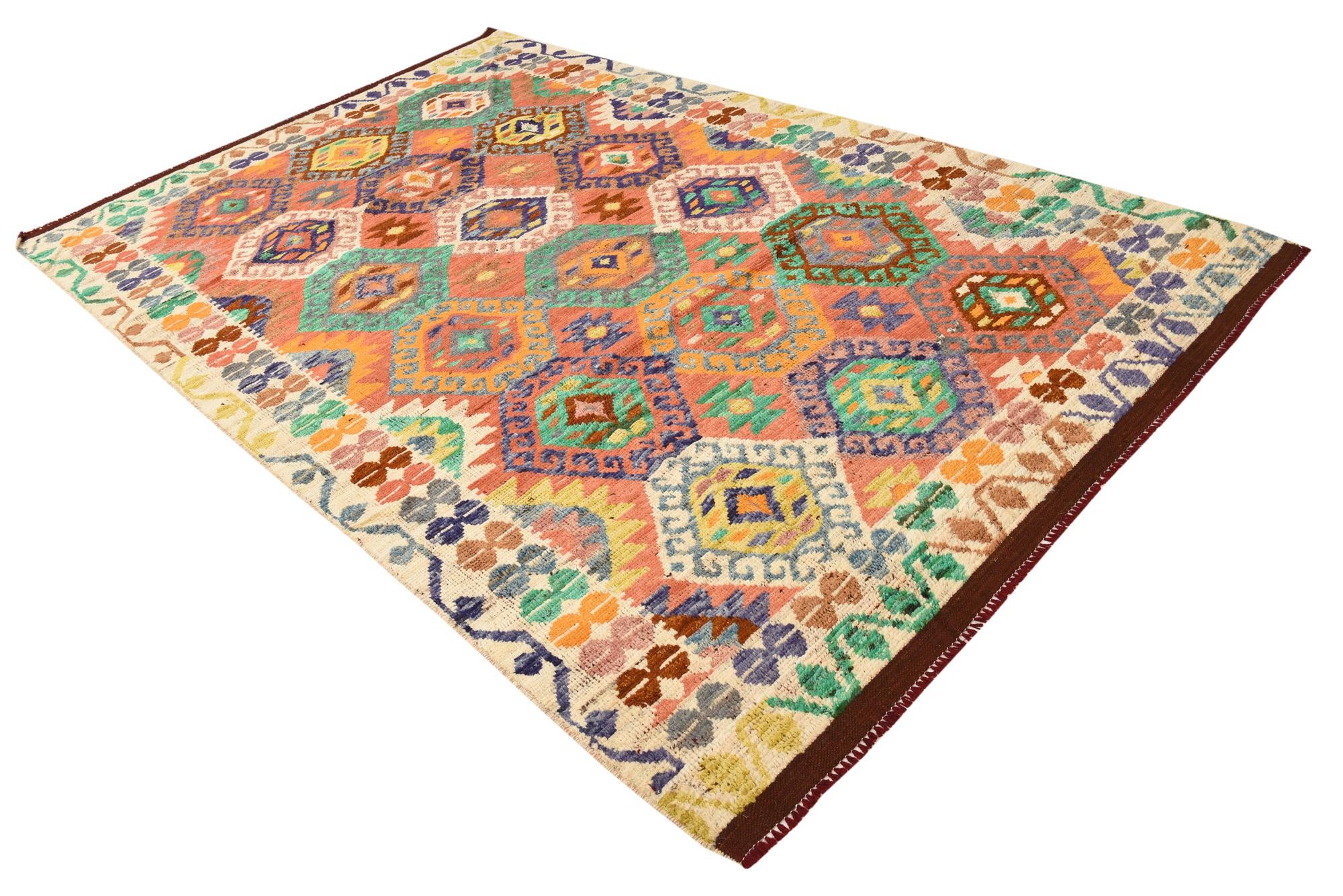 6' 7 x 10' 2 Hand Knotted Darya Wool Rug