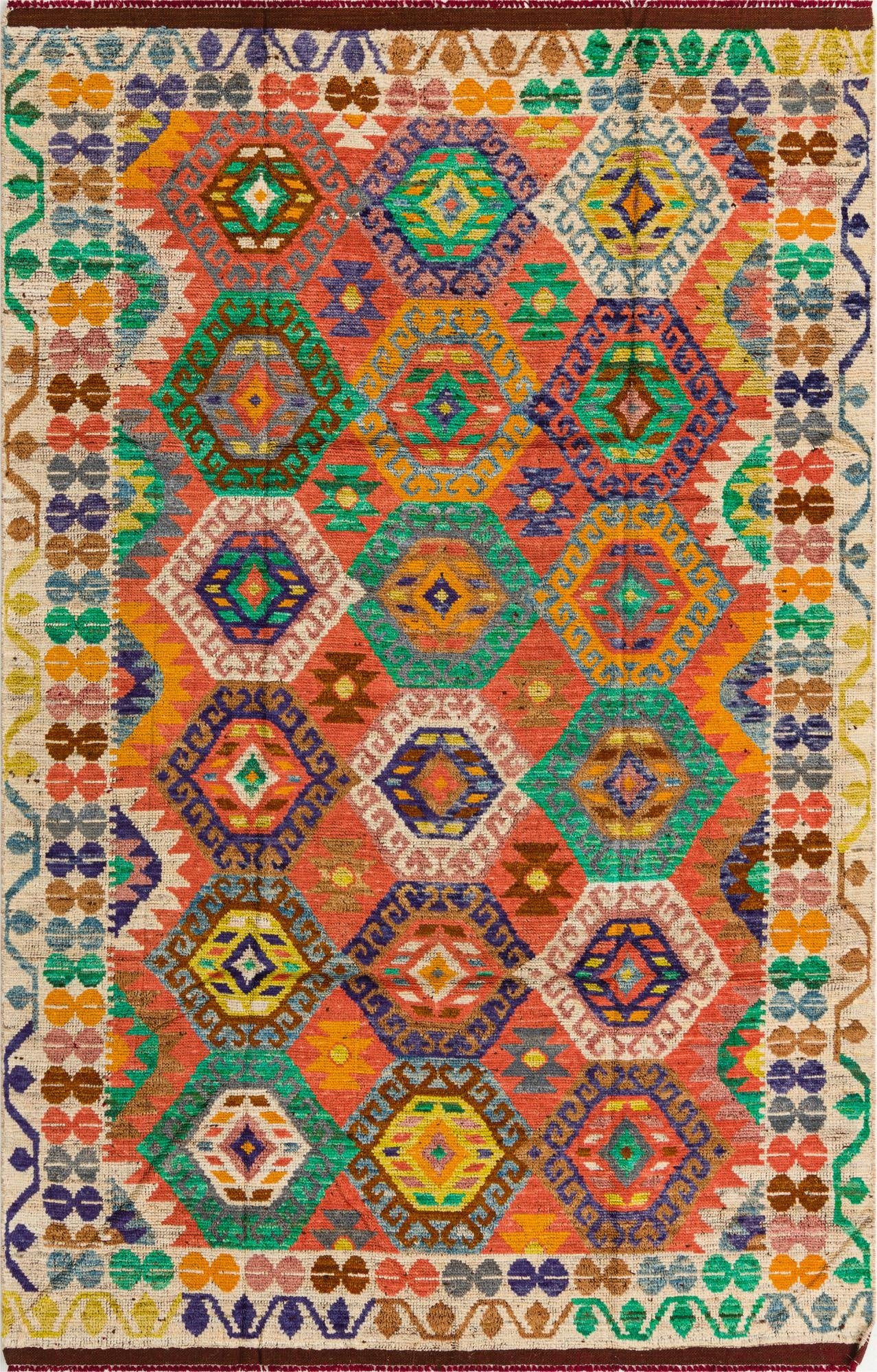 6' 7 x 10' 2  Hand Knotted Darya Wool Rug