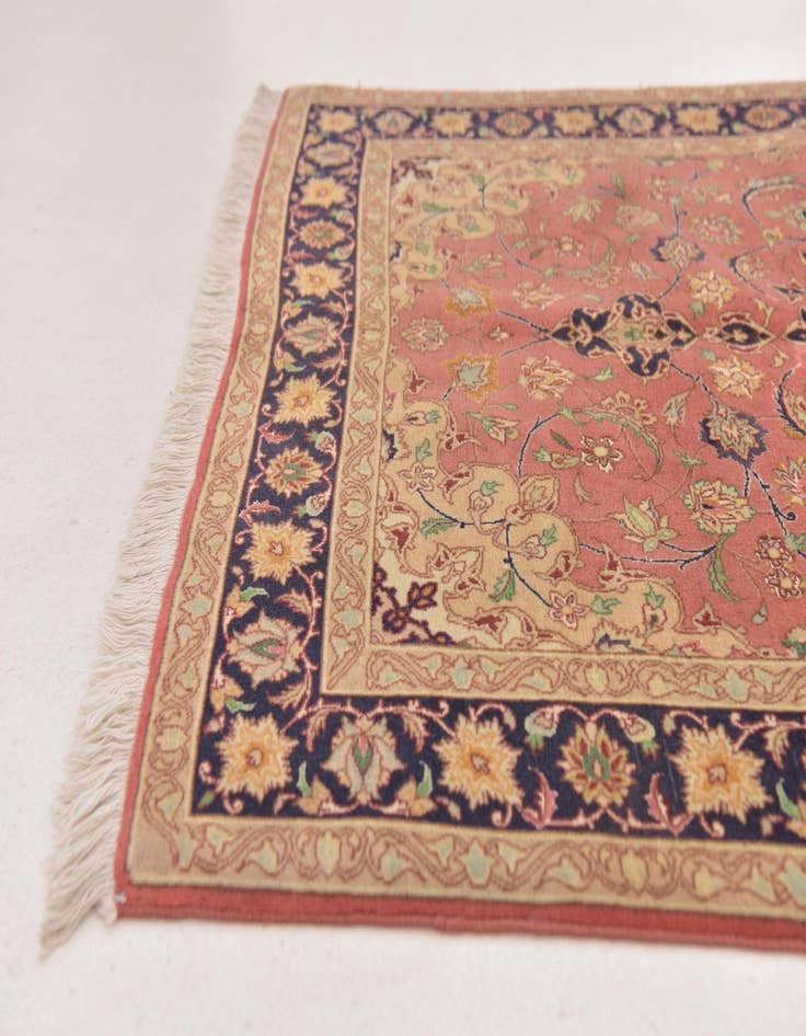 Detail image of 3' 5 x 5' Hand Knotted Isfahan Persian Rug