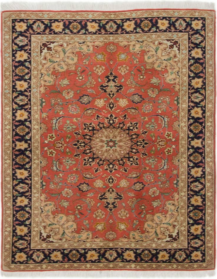 Detail image of 3' 5 x 5' Hand Knotted Isfahan Persian Rug
