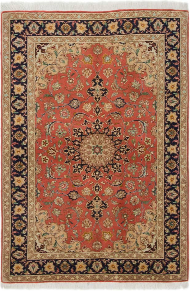 Detail image of 3' 5 x 5' Hand Knotted Isfahan Persian Rug