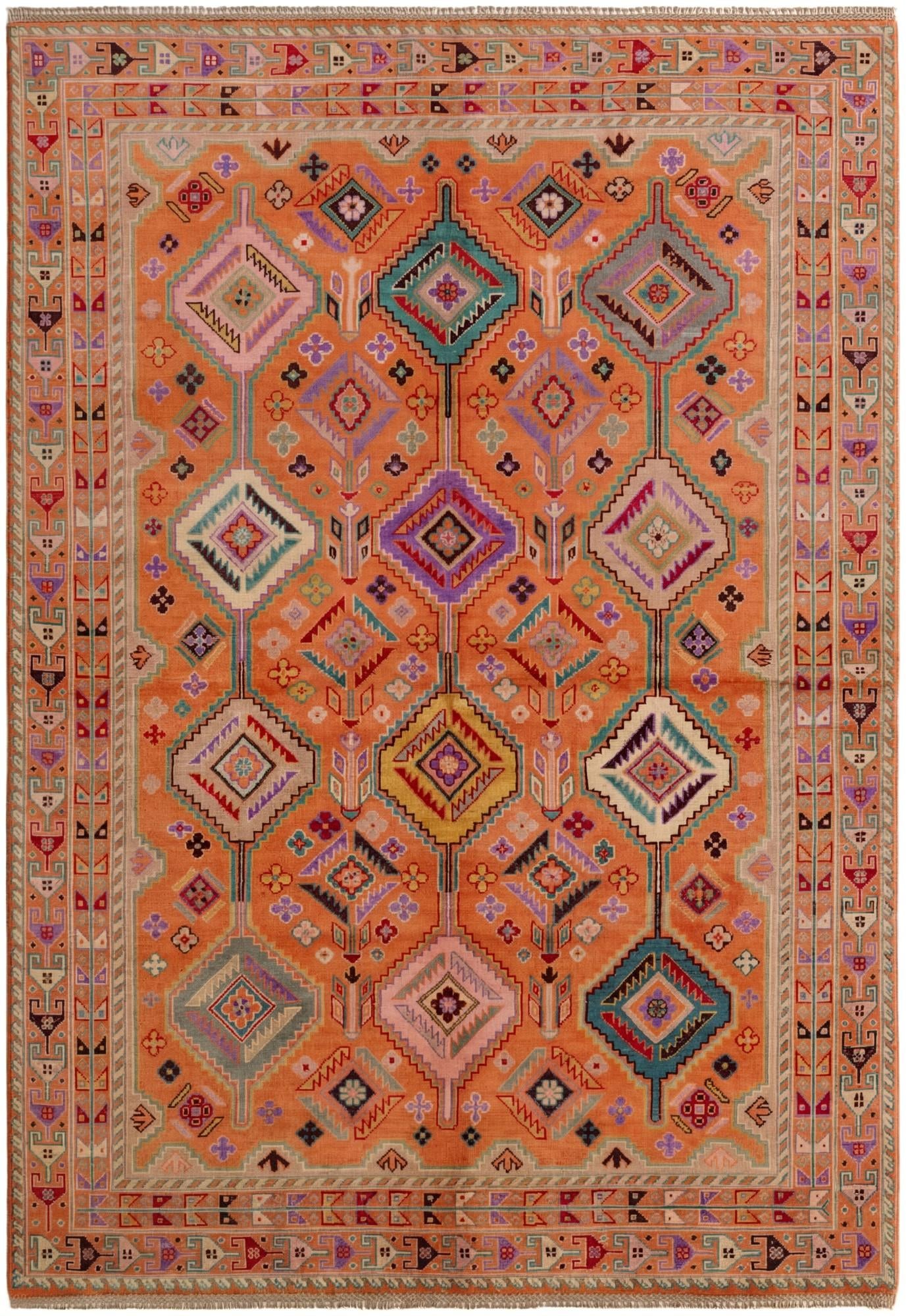 5' 7 x 8' Hand Knotted Kazak Rug