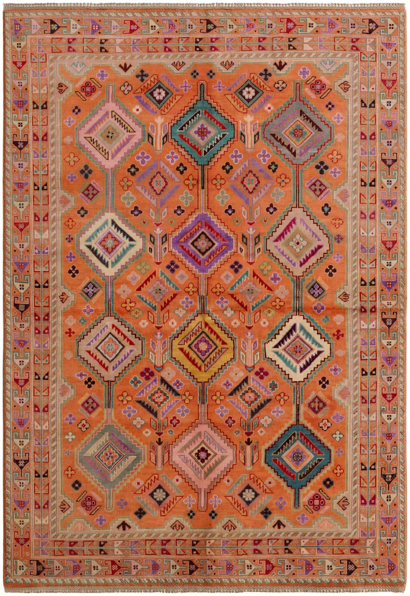 5' 7 x 8' Hand Knotted Kazak Rug