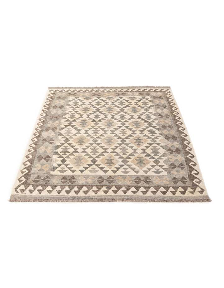 4' 10 x 6' 6 Hand Woven Kilim Maymana Wool Rug