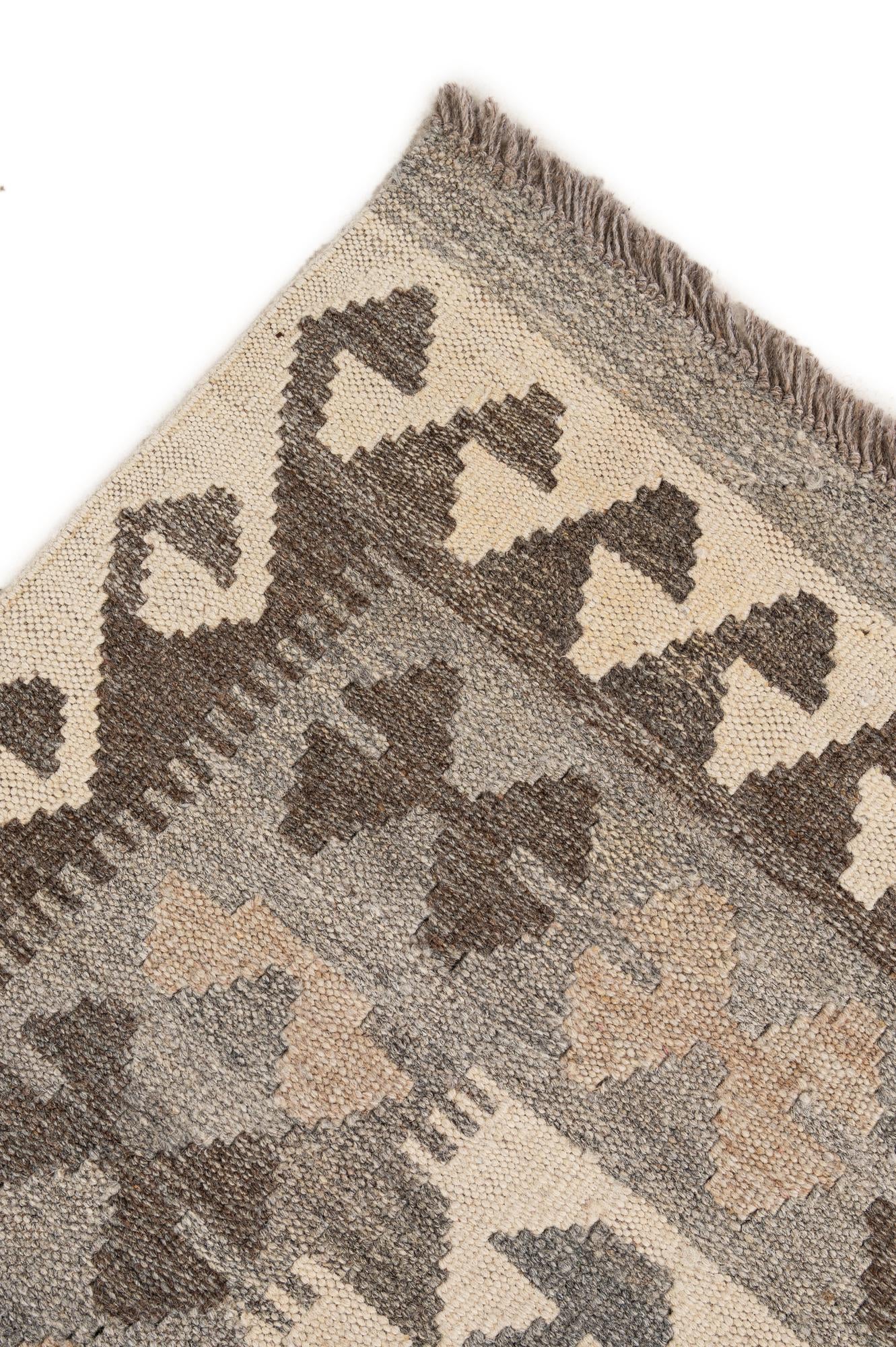 4' 10 x 6' 6 Hand Woven Kilim Maymana Wool Rug