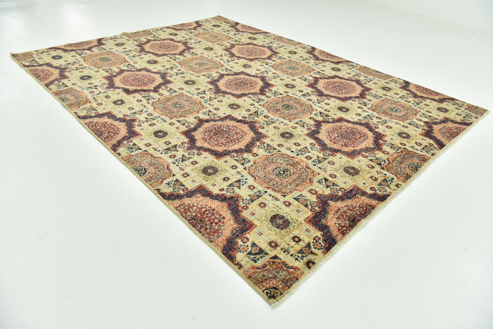 8' x 10' 3 Hand Knotted Mamluk Ziegler Rug