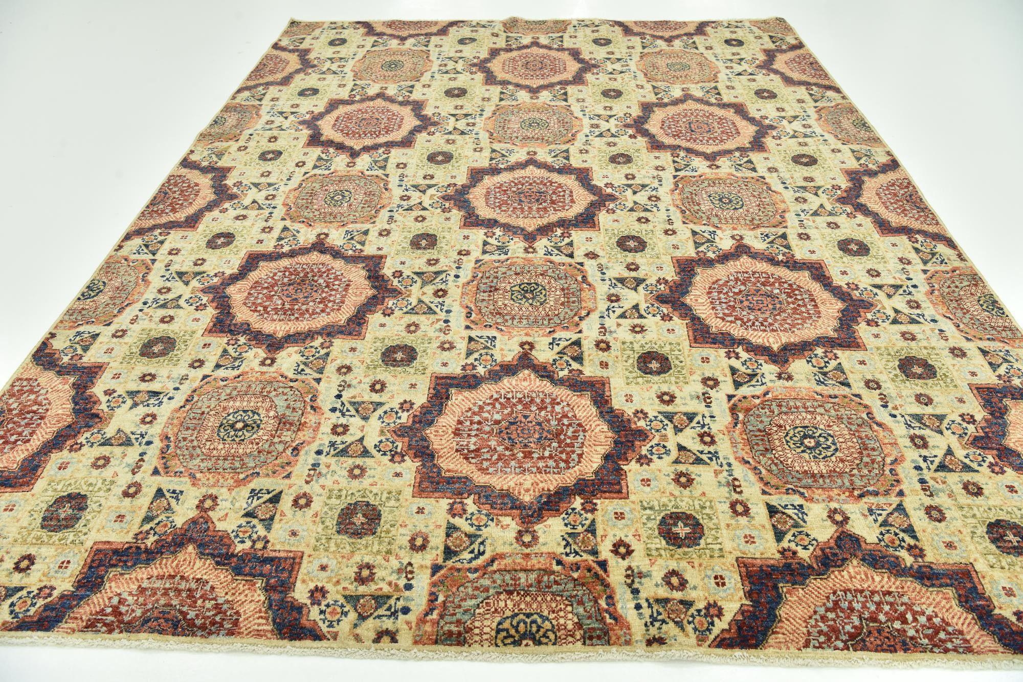8' x 10' 3 Hand Knotted Mamluk Ziegler Rug