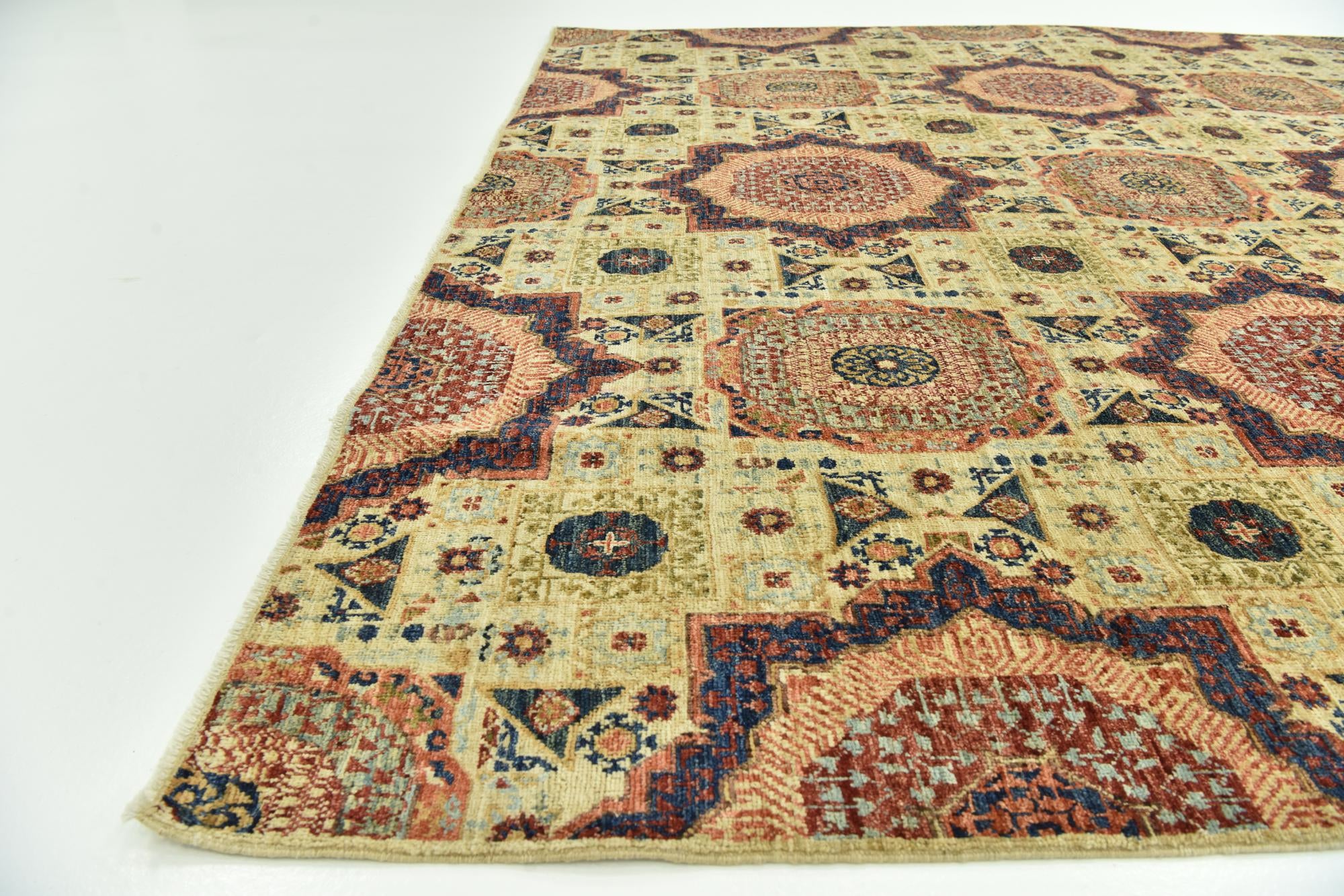 8' x 10' 3 Hand Knotted Mamluk Ziegler Rug