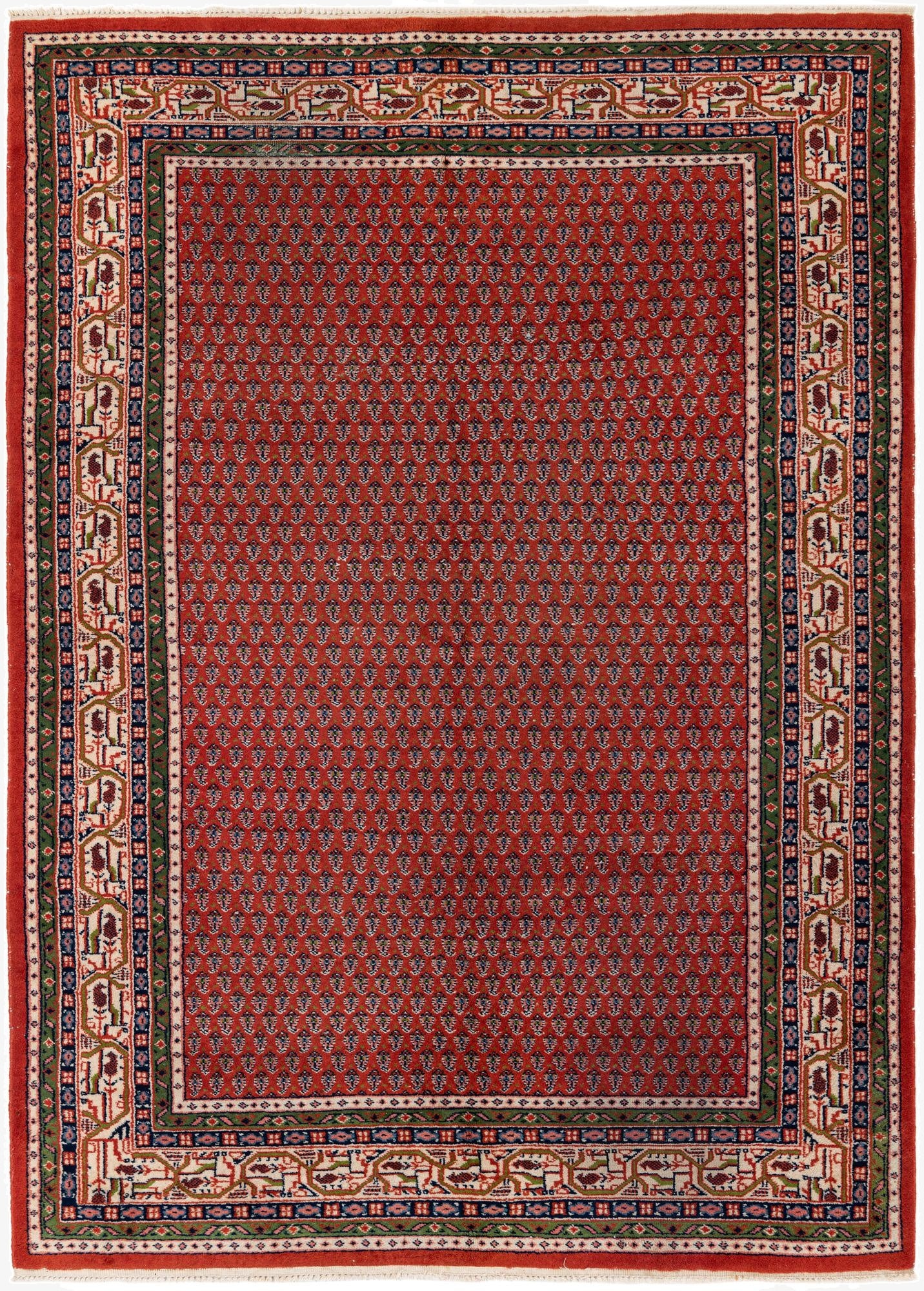5' 7 x 7' 11  Hand Knotted Mir Wool Rug