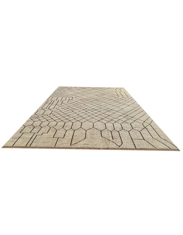 12' 9 x 19' 7 Hand Knotted Moroccan Wool Rug