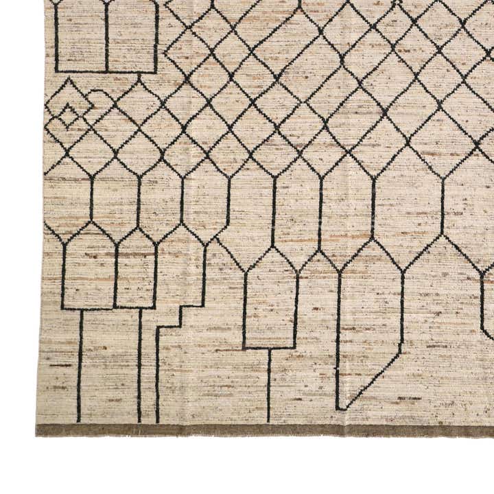 12' 9 x 19' 7 Hand Knotted Moroccan Wool Rug