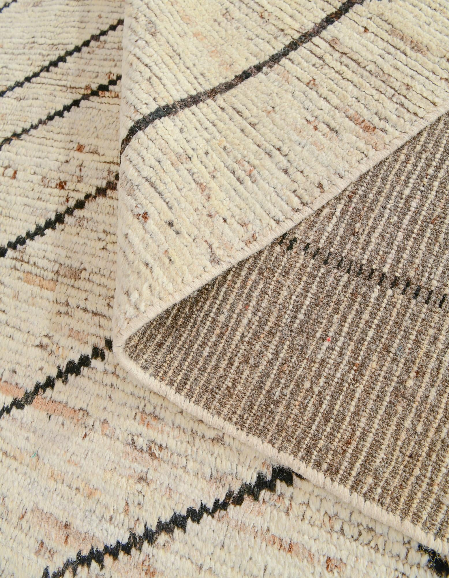 12' 9 x 19' 7 Hand Knotted Moroccan Wool Rug