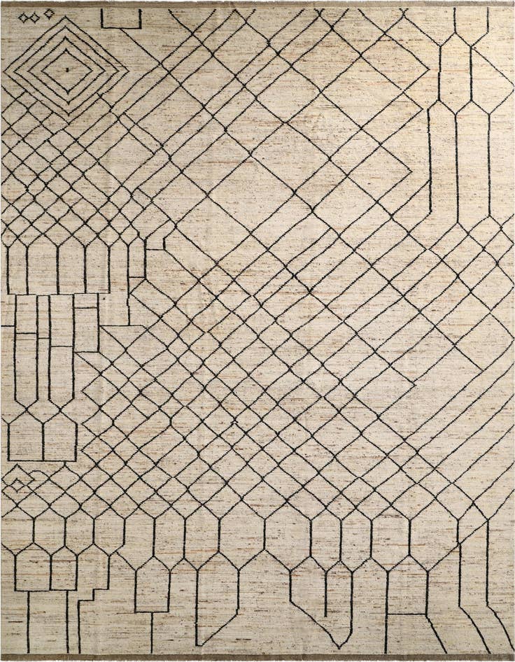 Detail image of 12' 9 x 19' 7 Hand Knotted Moroccan Wool Rug