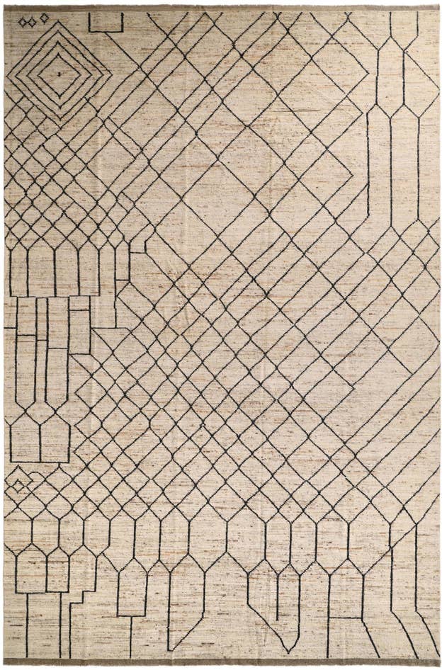 Detail image of 12' 9 x 19' 7 Hand Knotted Moroccan Wool Rug