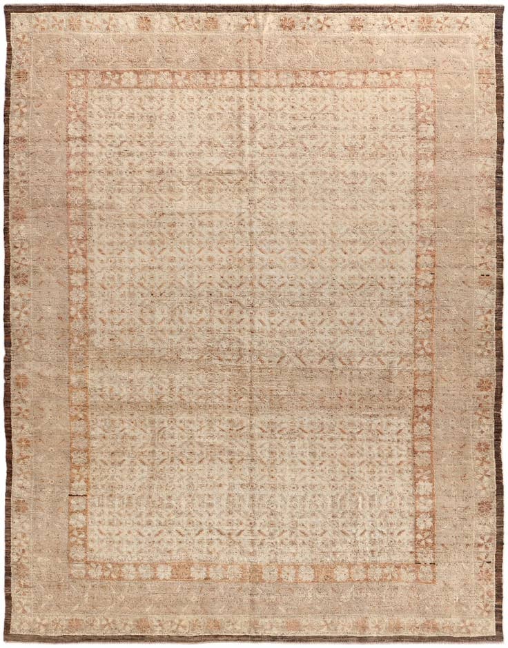 Detail image of 9' 2 x 11' 10 Hand Knotted Oushak Wool Rug