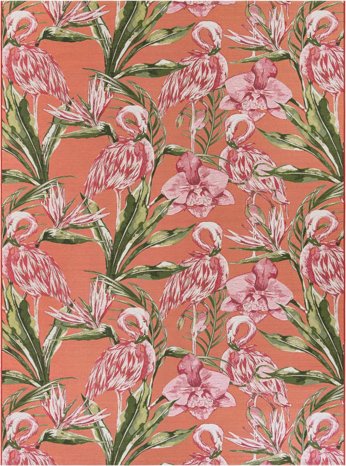 Detail image of 9' x 12' Easy-Clean Botanical Indoor / Outdoor Rug