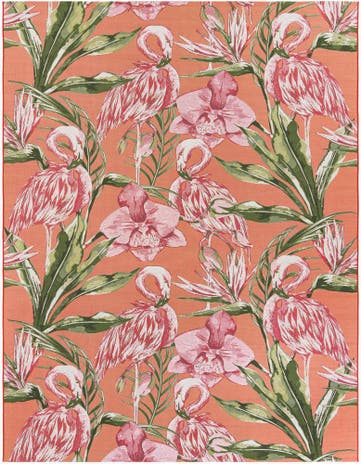 7' 10 x 10' Easy-Clean Botanical Indoor / Outdoor Rug