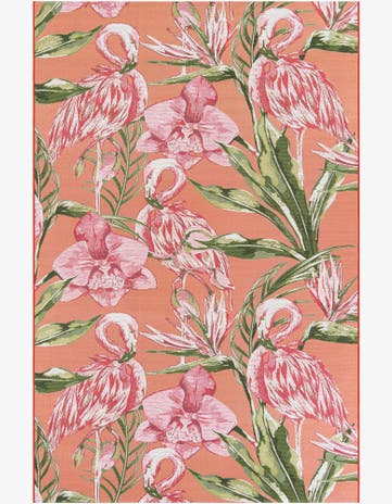 6' x 9' Easy-Clean Botanical Indoor / Outdoor Rug