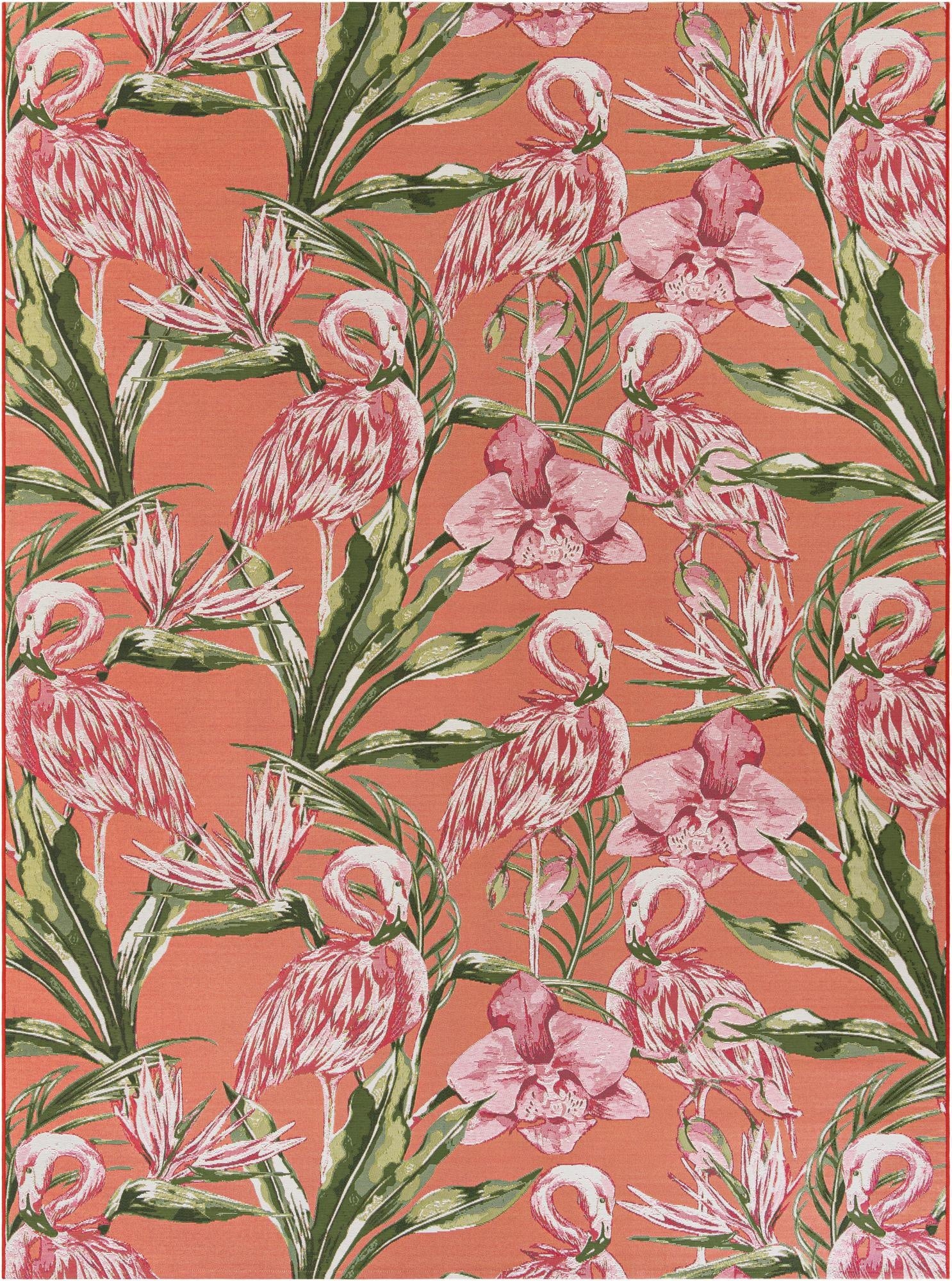 9' x 12'  Washable Botanical Indoor / Outdoor Rug