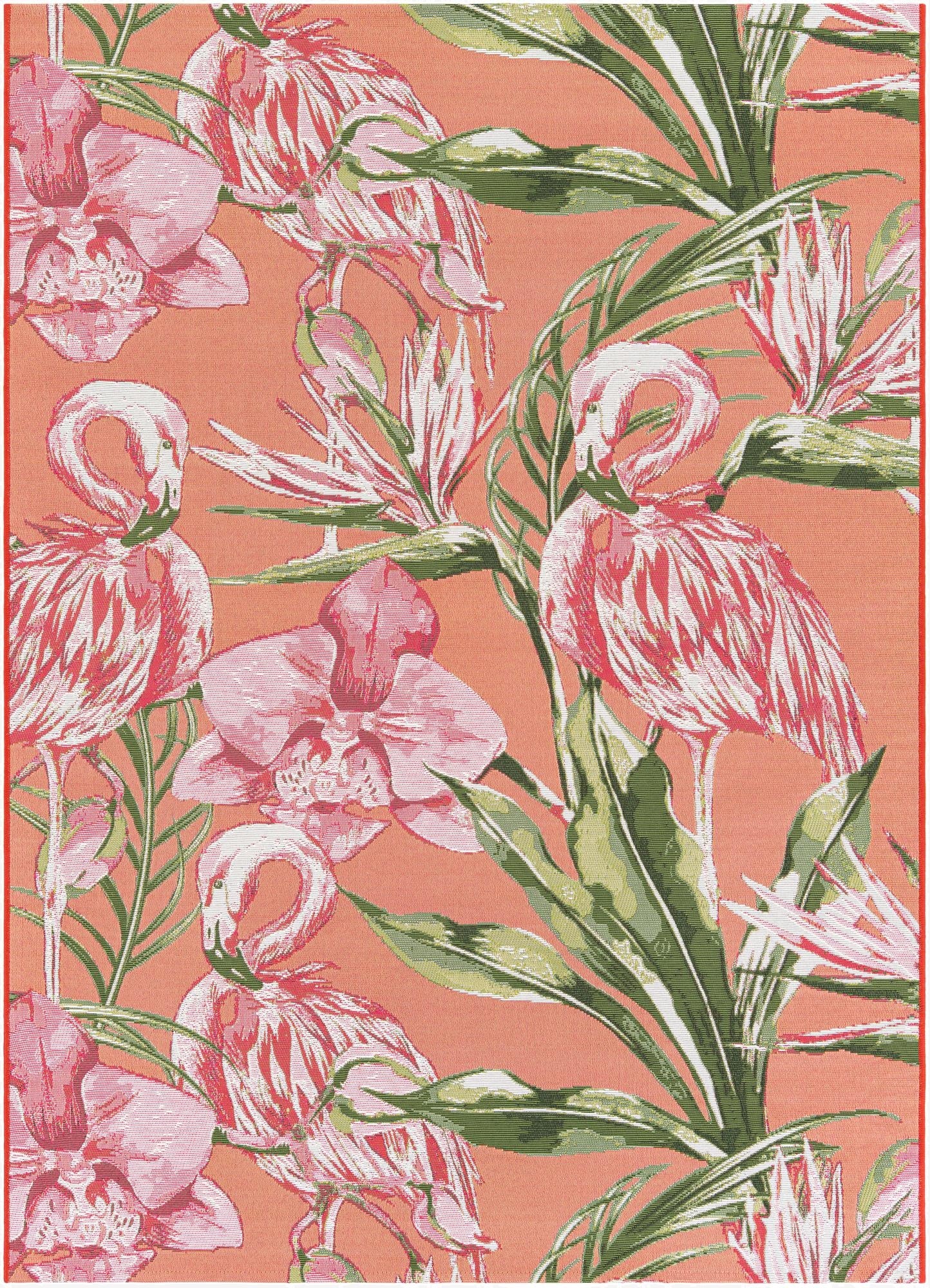 5' x 7'  Washable Botanical Indoor / Outdoor Rug