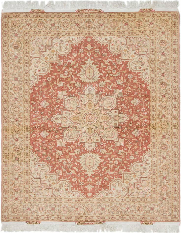 Detail image of 4' 10 x 7' Hand Knotted Tabriz Persian Rug