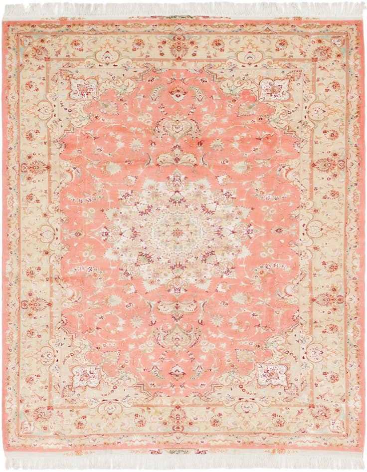 Detail image of 6' 8 x 10' 2 Hand Knotted Tabriz Persian Rug