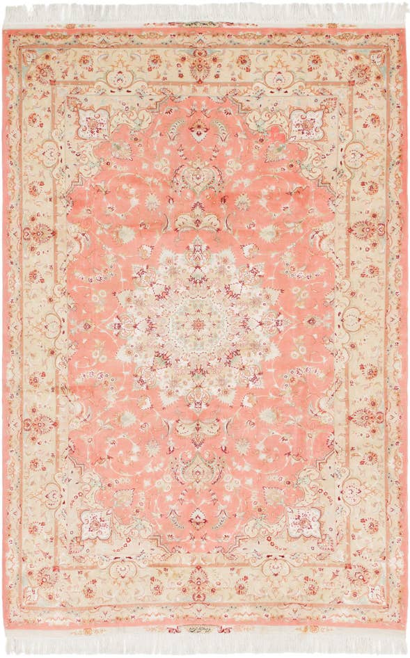 Detail image of 6' 8 x 10' 2 Hand Knotted Tabriz Persian Rug